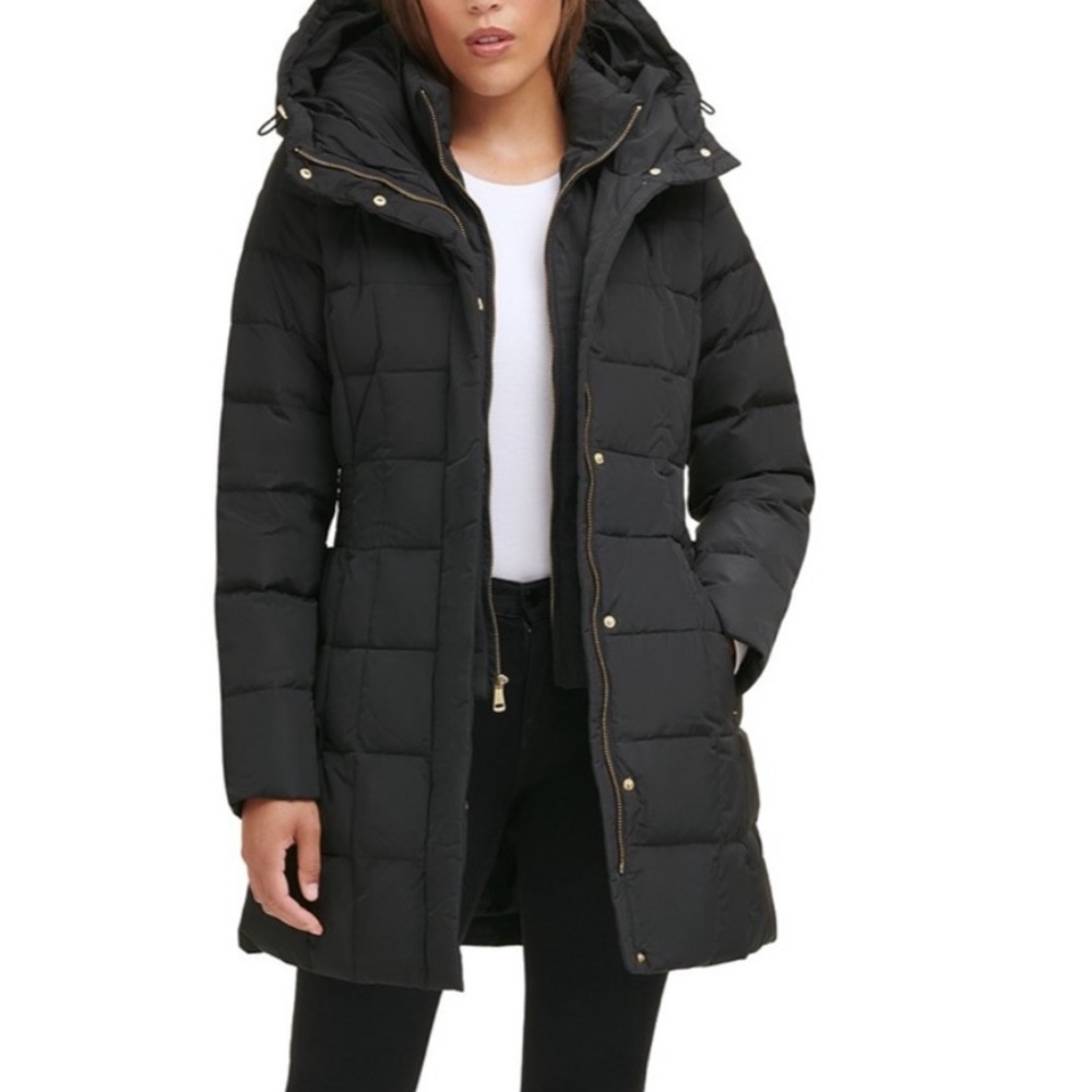 Cole Haan Women's Long Black Puffer Jacket